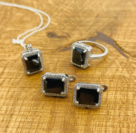 Women's Black Onyx Stone Jewelry Set