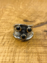 Women's Black Onyx Three Stone Ring - TryAladdin