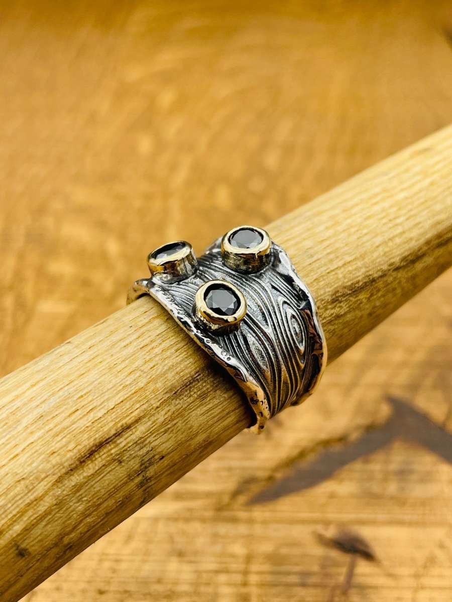 Women's Black Onyx Three Stone Ring