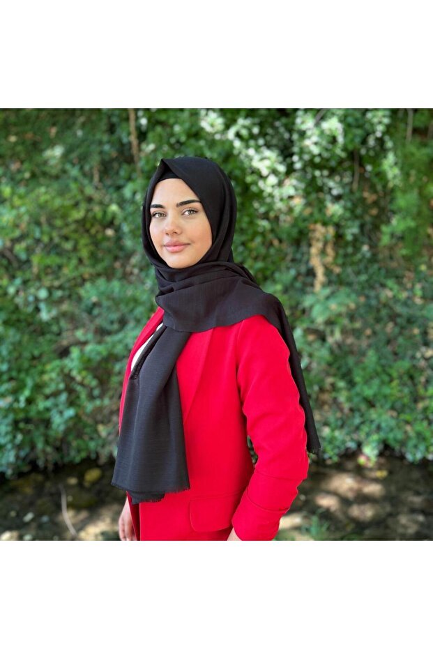 Women's Black Plain Cotton Shawl - TryAladdin