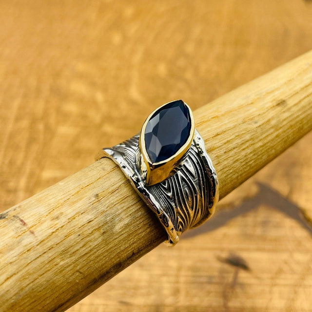 Women's Blue Sapphire Silver Ring