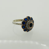 Women's Blue Sapphire Silver Ring