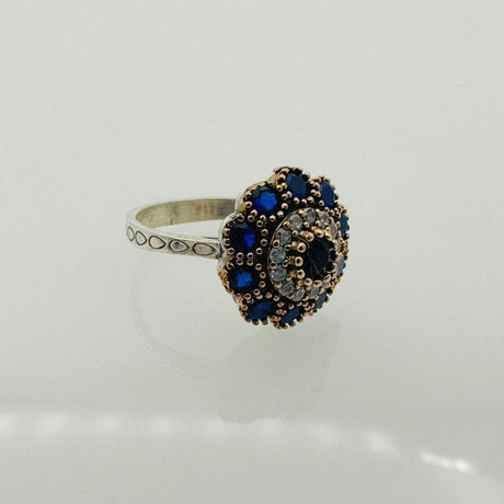 Women's Blue Sapphire Silver Ring