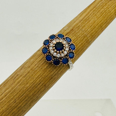 Women's Blue Sapphire Silver Ring