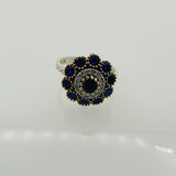 Women's Blue Sapphire Silver Ring