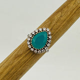 Women's Blue Turquoise Heart Ring