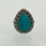 Women's Blue Turquoise Heart Ring