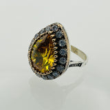 Women's Citrine Silver Ring