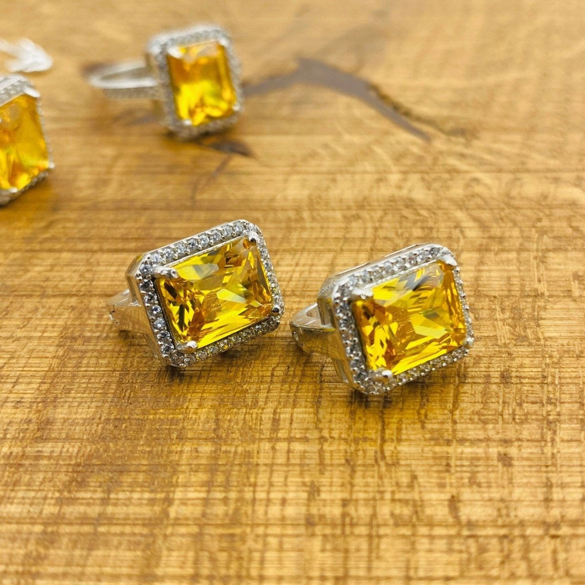 Women's Citrine Stone Jewelry Set