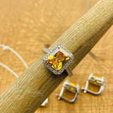 Women's Citrine Stone Jewelry Set