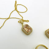 Women's Citrine Stone Silver Jewelry Set