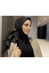 Women's Cotton Crash Jazz Shawl - Black - TryAladdin