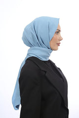 Women's Cotton Crinkle Jazz Shawl - Baby Blue & Soft - TryAladdin