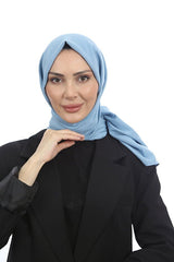 Women's Cotton Crinkle Jazz Shawl - Baby Blue & Soft - TryAladdin