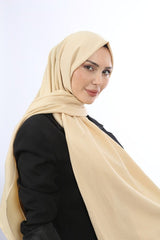 Women's Cotton Crinkle Jazz Shawl - Dark Beige - TryAladdin