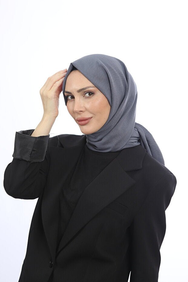 Women's Cotton Crinkle Jazz Shawl - Dark Grey - TryAladdin