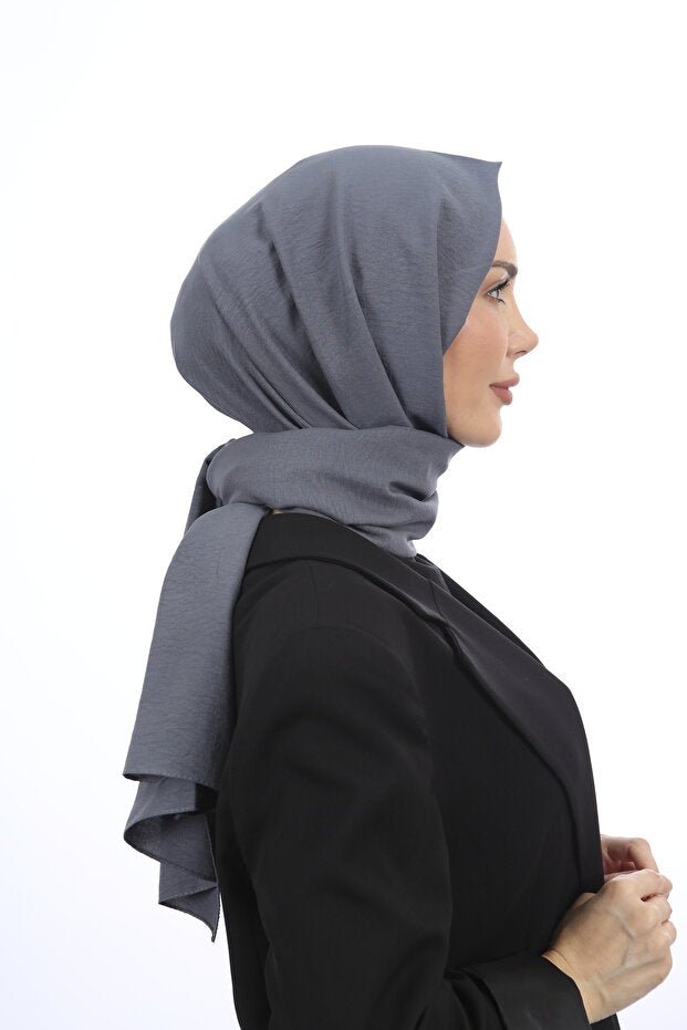 Women's Cotton Crinkle Jazz Shawl - Dark Grey - TryAladdin