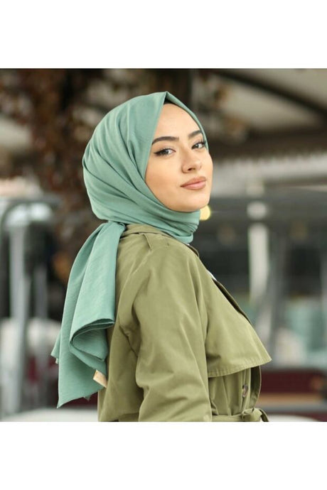 Women's Cotton Crinkle Jazz Shawl - Mint Green - TryAladdin