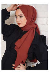 Women's Cotton Crinkle Jazz Shawl - Terracotta - TryAladdin