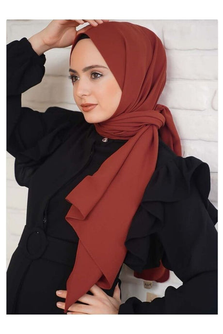 Women's Cotton Crinkle Jazz Shawl - Terracotta - TryAladdin