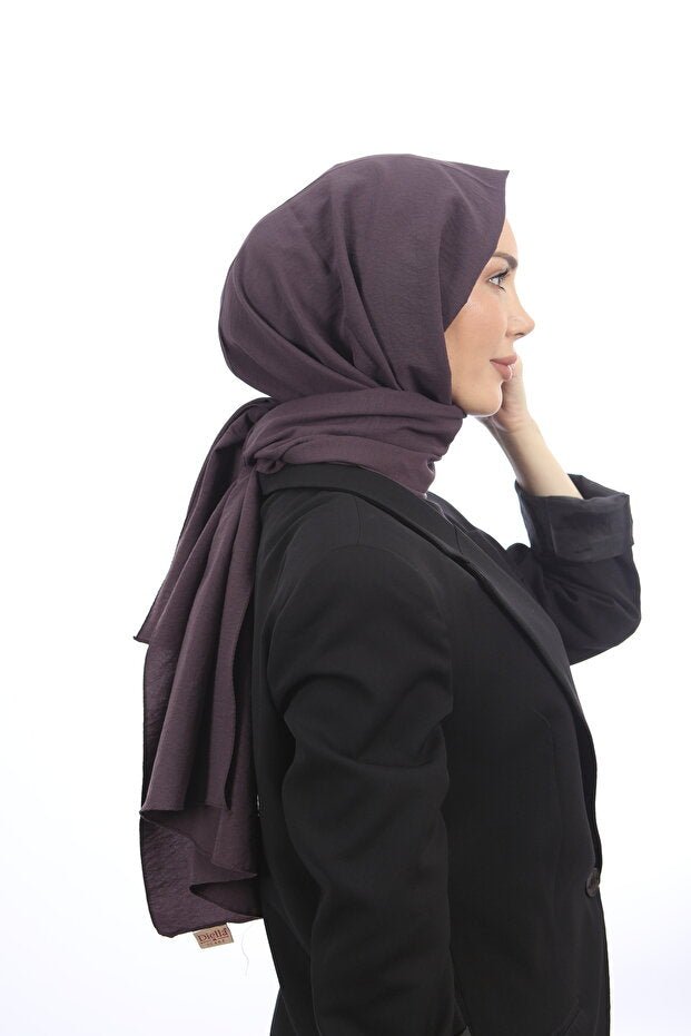 Women's Cotton Crinkle Shawl - Plum for Stylish Comfort - TryAladdin