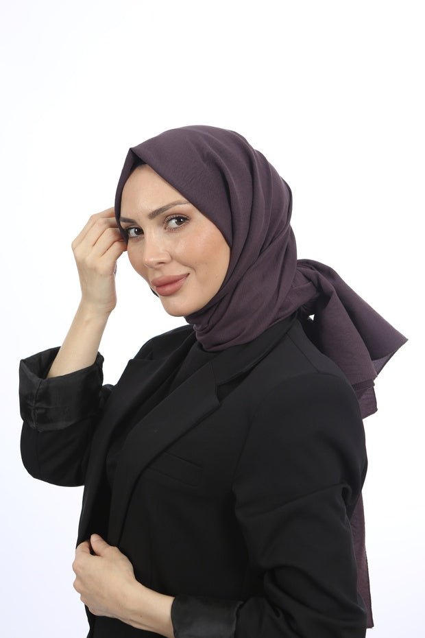 Women's Cotton Crinkle Shawl - Plum for Stylish Comfort - TryAladdin