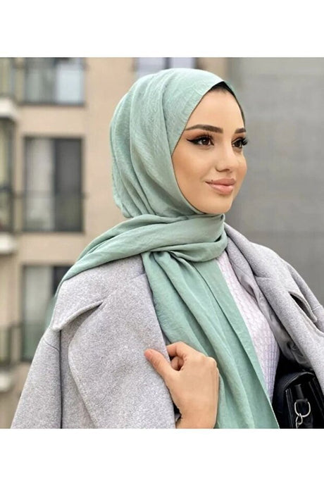 Women's Cotton Jazz Hijab Shawl - Mint Green - TryAladdin