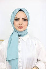 Women's Cotton Jazz Shawl - Aqua Green - TryAladdin