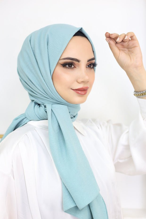 Women's Cotton Jazz Shawl - Aqua Green - TryAladdin