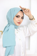 Women's Cotton Jazz Shawl - Aqua Green - TryAladdin