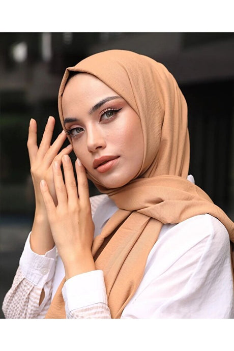 Women's Cotton Jazz Shawl - Caramel, Non - Slip & Easy Care - TryAladdin