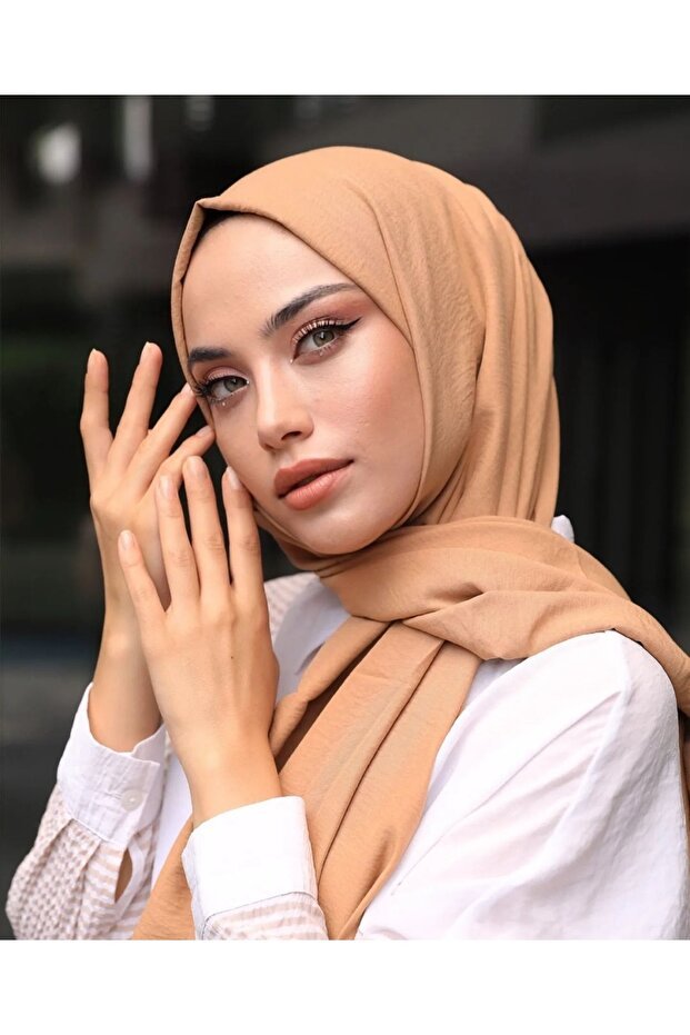 Women's Cotton Jazz Shawl - Caramel, Non - Slip & Easy Care - TryAladdin