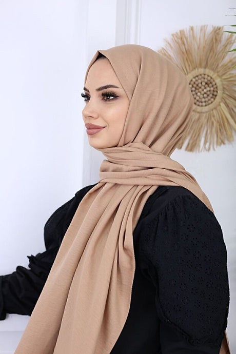 Women's Cotton Jazz Shawl - Dark Beige - TryAladdin