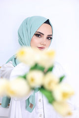 Women's Cotton Jazz Shawl - Mint Green - TryAladdin