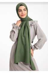 Women's Cotton Jazz Shawl - Olive Green - TryAladdin