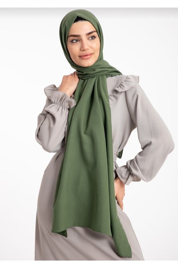 Women's Cotton Jazz Shawl - Olive Green - TryAladdin