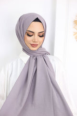 Women's Cotton Jazz Shawl - Plain Design, Smoke Grey - TryAladdin