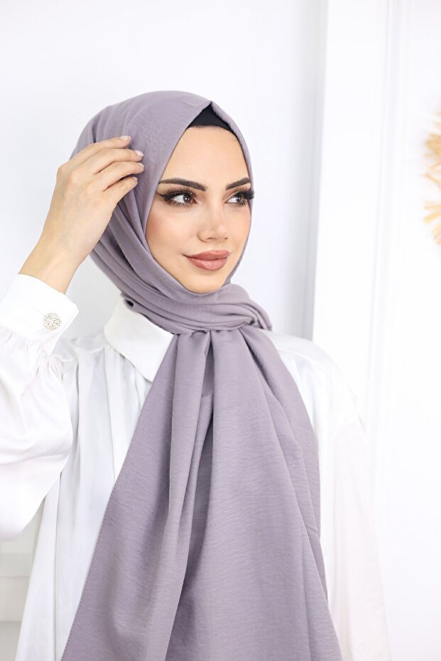 Women's Cotton Jazz Shawl - Plain Design, Smoke Grey - TryAladdin