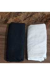 Women's Cotton Jazz Shawl Set - 2 - Pack Black & White - TryAladdin