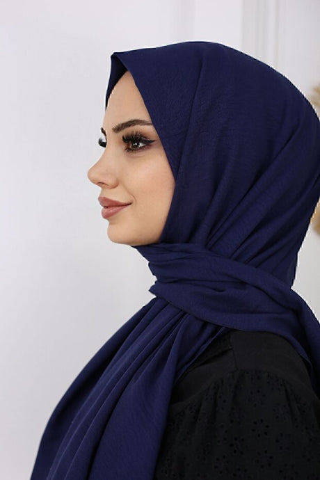 Women's Cotton Jazz Shawl - Soft Navy Blue () - TryAladdin