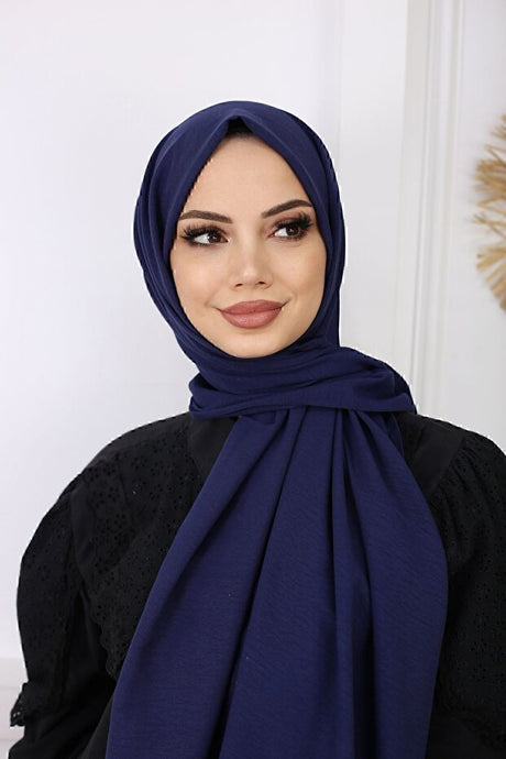 Women's Cotton Jazz Shawl - Soft Navy Blue () - TryAladdin