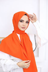 Women's Cotton Jazz Shawl - Vibrant Orange - TryAladdin