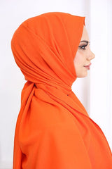 Women's Cotton Jazz Shawl - Vibrant Orange - TryAladdin