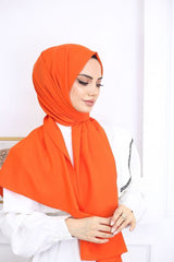 Women's Cotton Jazz Shawl - Vibrant Orange - TryAladdin