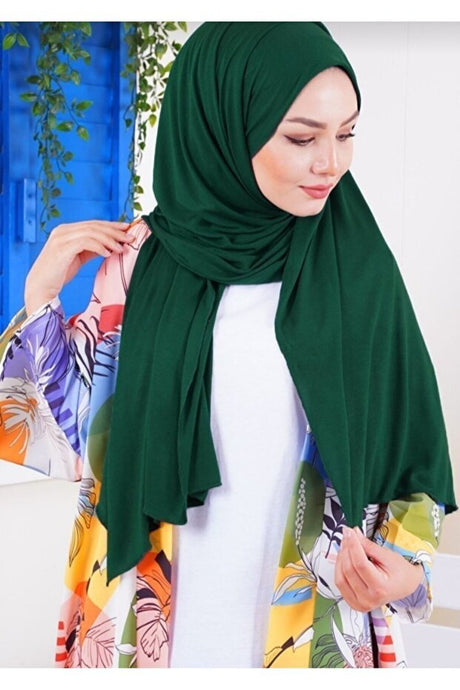 Women's Emerald Green Jersey Shawl - Soft & Elegant - TryAladdin