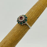 Women's Emerald Silver Ring