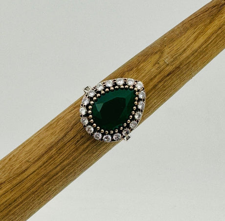 Women's Emerald Silver Ring