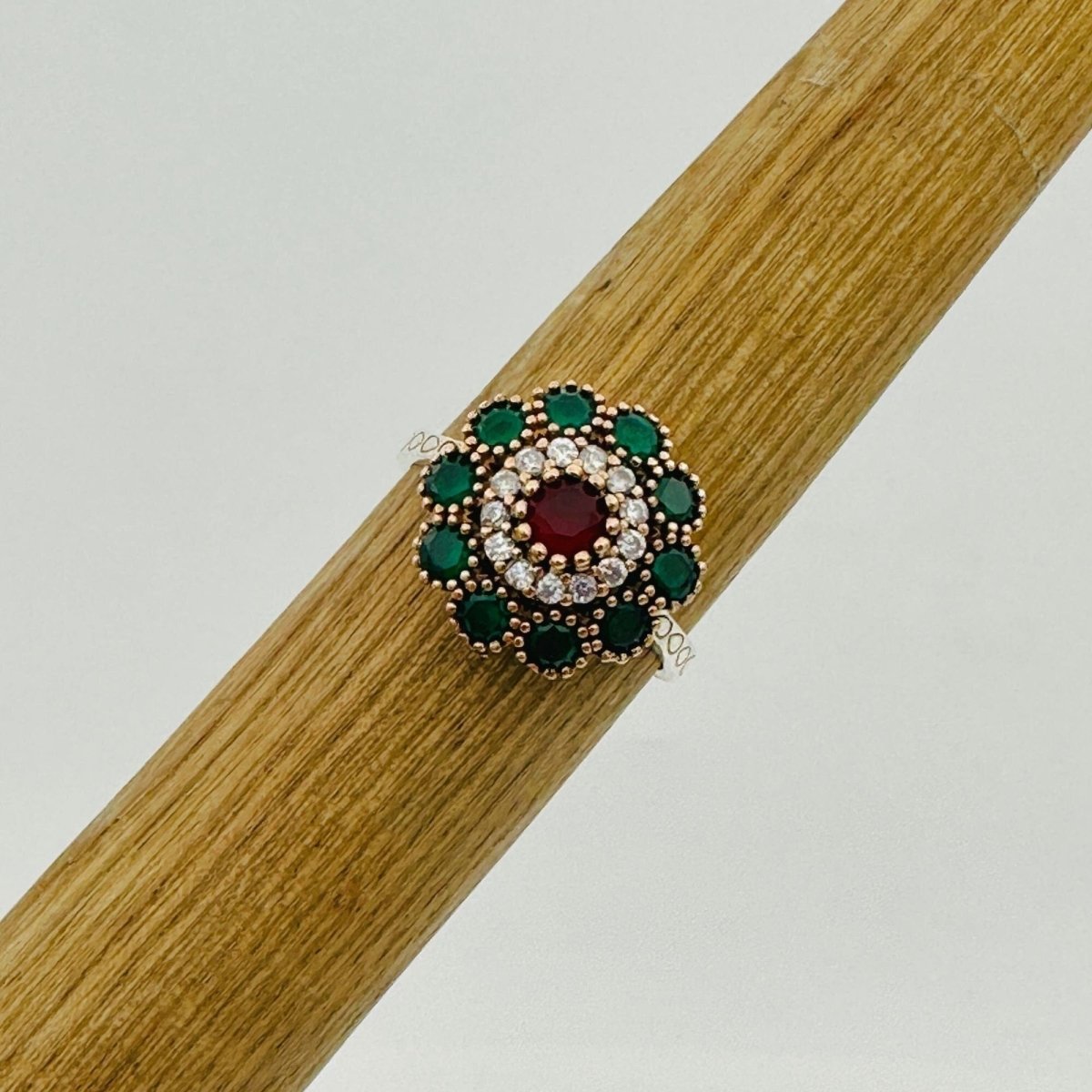 Women's Emerald Silver Ring