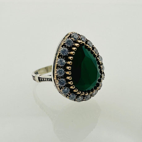 Women's Emerald Silver Ring