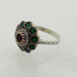 Women's Emerald Silver Ring